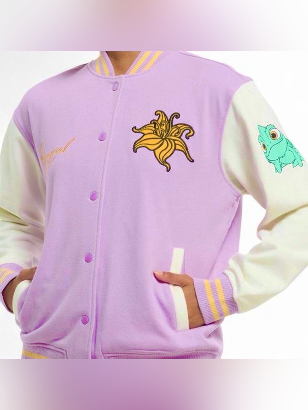 Disney Tangled Rapunzel Varsity Jacket Size M
